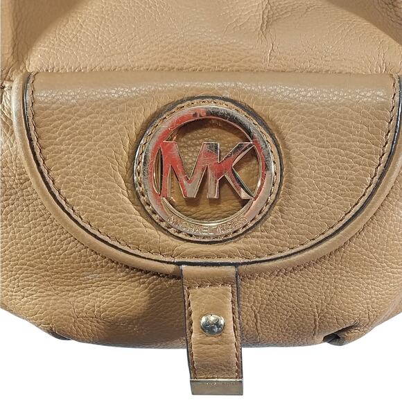 MICHAEL KORS! WARM PECAN BROWN/TAN PEBBLED GENUINE LEATHER HANDBAG, PURSE, BAG! - Picture 4 of 12